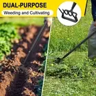 Garden Cultivator Weed Stirrup Hula Hoe Rake with 37"~62" long Steel Handle