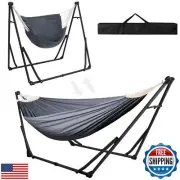 Anyoo 2 in 1 Hammock and Swinging Chair with Collapsible Steel Stand and Carr