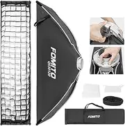 FOMITO 12"x47"/30x120cm Rectangular Softbox, Quick Release Bowens Mount Softbox with Honeycomb Grid, Light Diffusers, Bag for Godox SL-60W SL60IID SL150R SL300R Aputure 120d etc