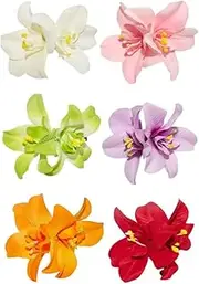 6Pcs Plumeria Hair Pin Hawaiian Hibiscus Flower Clip,Hawaiian Hibiscus Plumeria Hairpins,Artificial Flower Hair Clip Bohemian Flower Hairclip Hawaiian Hairpin,Flower Orchid Hair Clip Hibiscus Hairpin