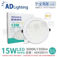 在飛比找樂天市場購物網優惠-ADATA威剛照明 AL-DL150MM-15W30C LE