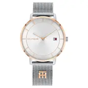 Tommy Hilfiger Tea Silver Case White Face Silver Mesh Band Watch 1782288 Stainless Steel Water
