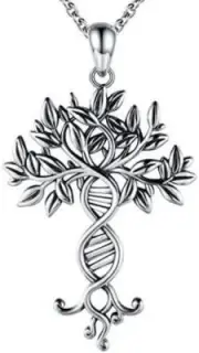 Tree of Life Infinity DNA Necklace 925 Sterling Silver Double Helix Pendant Gift