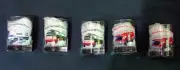 Vintage HESS OIL TRACTOR TRAILER AND FIRE TRUCK 1996 GLASS SET
