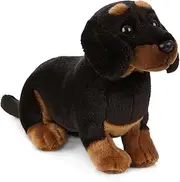 Living Nature Soft Toy - Plush Pet Animal, Sausage Dog Dachshund (20cm) - Realistic Soft Toys with Educational Fact Tags