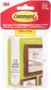 Command Large Picture Hanging Strips-White 12 Sets/Pkg 17206-12