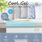 10cm Double Size Cool Gel Memory Foam Mattress Topper Underlay Bamboo Cover