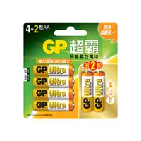 在飛比找PChome24h購物優惠-GP超霸-特強鹼性電池3號4+2入