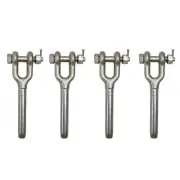 4 Pc Marine Stainless Steel T316 1/4" Drop Forged Swage Jaw 2200 Lbs WLL Cable