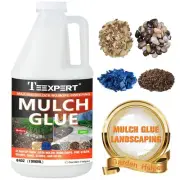 Mulch Glue - 0.5Gallon/64Oz Mulch Glue for Landscaping, Mulch Glue Binder Gravel