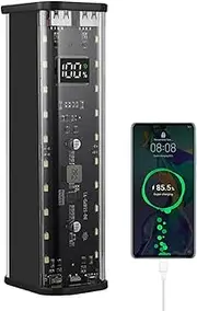 Removable Batteries Case, Charging Box, Removable Case, 22.5 W Batteries Case Storage Box - Transparent Lightweight 2 USB Ports Mobile Phone Power Bank Case