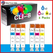 (6-PK,2C2M2Y) CLI 8 Ink Cartridge CLI-8 for PIXMA MP970 MP800 Printer
