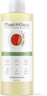 White Tea & Thyme Fragrance Oil 4 fl. oz. Scented Oil for DIY Soap Making, Candles, Bath Bombs, Body Butters. Used In Aromatherapy Diffusers, Burners and Warmers. Great Addition To Lotions and Creams.