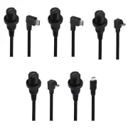 Motorcycle Boats Panel Mount USB C to 5Pin Converters Cable PVC 30cm