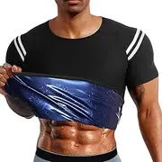 Mens Sauna Suit,Sauna Shirt Compression Shapewears Top - Heat Trapping Shapewears Top Waist Trainer Body Shaper for Strength Training, Exercise & Cardio