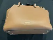 New with Tags NINE WEST Large Monroe Handbag Light Saddle/ Gold