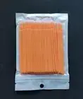 Dental Swabs Disposable Mini Applicator Brush Stick Eyelash Extension Orange