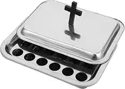Zerodeko 1 Set Communion Tableware Tray Round Tray Wine Cup Holder Plate Offering Plates for Church Fried Snack Plate Christening Favours for Guests Glass Plates Silver Stainless Steel