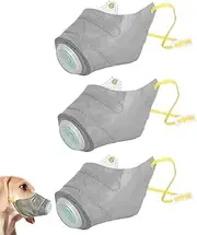 Dog Face Mask, 3 x Adjustable Reusable Puppy Respirator Mask, Outdoor Dust Protection Facial Cover, Small, Medium, Large Dogs, Ideal for Camping, Running, Travel