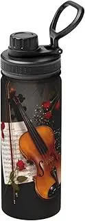Violin Sheet Music 18oz Sports Insulated Water Bottle Stainless Steel Outdoor Water Bottle