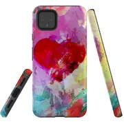 For Google Pixel 4 XL Case Tough Protective Cover Heart Painting