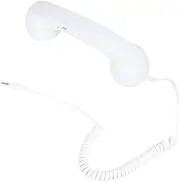 COHEALI Retro Telephone Handset Adjustable Tone Cell Phone Receiver Classic Style for Mobile Phones White