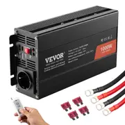 Pure Sine Wave Inverter, 1000 Watt, DC 12V to AC 230V Power Inverter with 2 AC Outlets 2 USB Port 1 Type-C Port, Remote Control for Small Home Devices like Smartphone Laptop, CE FCC