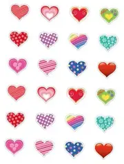 120 Heart Stickers (Hearts Extravaganza) - 12 Different Patterns for