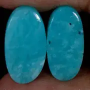 15.40 Cts Natural Amazonite Matched Pair Cabochon Gemstone For Earrings Supply