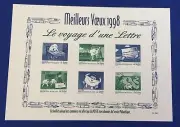 Voyage of the Letter - 8" France 6 Imperf Stamps Mini Sheet Proof 1998 SS MNH