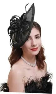 Pillbox Hats 20s 50s Vintage Fascinators for Women Tea Party One Size F-black