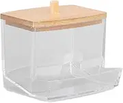 Cotton Swab Box Sturdy Durable Transparent Practical Storage Case with Cover for Bathroom and Vanity