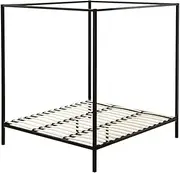 4 Four Poster King Bed Frame with Black Finish