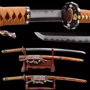 Japanese Tachi Sword Flower Brown Katana Horse Cavalry Sabre Samurai Saber Blade