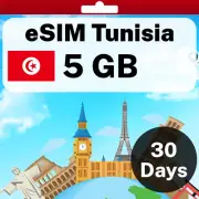 eSIM Tunisia - 5 GB - 30 Days - Travel eSIM | QR code activation