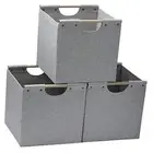 Collapsible Storage Bins, 12x12x12in Storage Cubes Linen Fabric, 3 Pack,