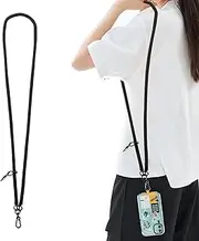Checkzed Adjustable Crossbody Phone Strap, 120CM Lanyard for Cellphone, Anti-Theft Phone Chain with Hook for Airpods Cover, Keychain, Wallet, Durable 8MM Thick Phone Crossbody（Black） ﻿, black, Regular