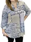 Honeyme plaid gabby tunic top in Blue Multi