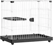 2/4-tier Cat Playpen, Large Cat Cage, DIY Cat Enclosures, Resin, with Wheels, Metal Kennels, Cat House Detachable, Easy to Install(2tier)