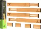 Bamboo Drawer Dividers, Expandable Drawer Separators Splitter(43-56Cm), Adjustab