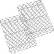 Cooling Rack Set of 2, E-far 1/2 Sheet Baking Racks for Oven Cooking Roasting Grilling, Stainless Steel 16.6” x 11.6” Wire Rack for Cookie Cake Bacon Meat Resting, Non-toxic Metal & Dishwasher Safe