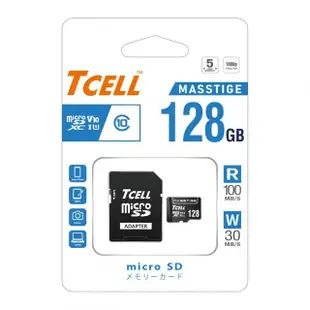 【TCELL 冠元】MASSTIGE microSDXC-U1C10 128GB 記憶卡