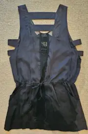 Trelise Cooper BNWT 16 Black tunic organza sleeveless Back to Basics sabbath
