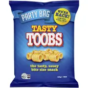 Tasty Toobs Chips Tubes Snacks Party Bag 150g