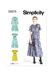 Simplicity 9678 Misses Dress Sizes 18-26 Sewing Pattern ~ 3 Styles