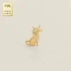14K REAL Solid Gold Cat Kitty Ear Cartilage Stud Earring Piercing 18 Gauge
