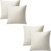 [WANZELONYO] Sublimation Throw Pillow Covers Blank 16x16 Inch Cushion Covers Decorative Square Couch Pillow Case Set of 4 Linen Off-White