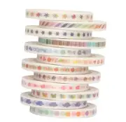 12 Rolls Washi Tape Set, 5MM Wide Basic Patterns Thin Decorative Masking