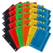 30 Pack 3-Ring Binder Pencil Pouches with Zipper for Classroom Students Teachers