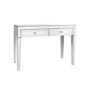 Hall Table MDF Silver Mirror Two Drawers Sparkling Handle